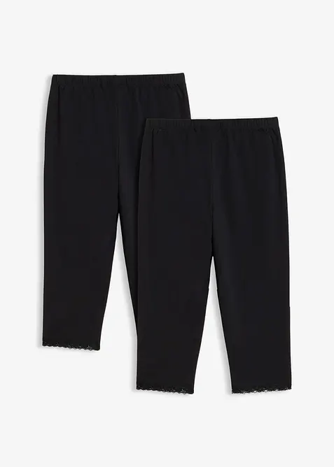 Caprileggings med ekologisk bomull (2-pack), bonprix