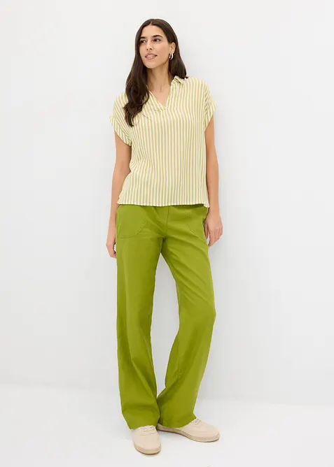 Kort&auml;rmad blus i f&ouml;ljsam viskos, bonprix