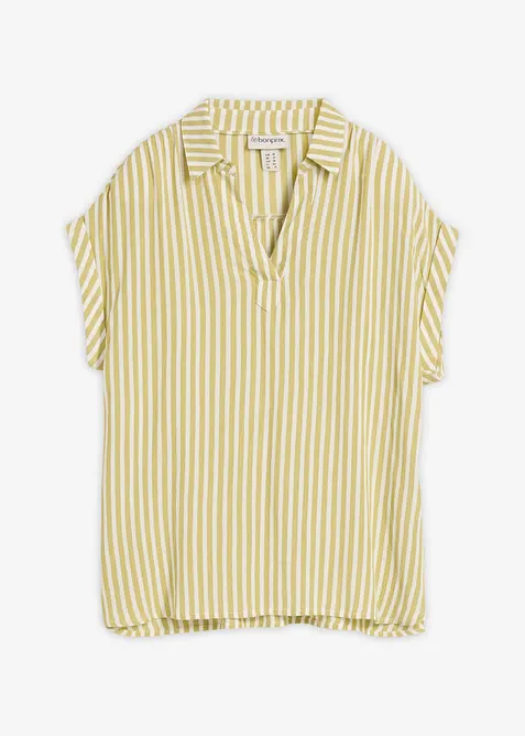 Kort&auml;rmad blus i f&ouml;ljsam viskos, bonprix