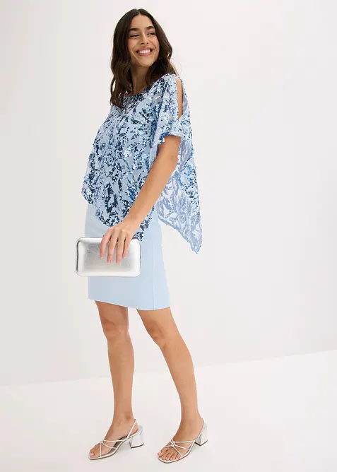 Cocktailkl&auml;nning med paljettcape, bonprix