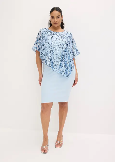 Cocktailkl&auml;nning med paljettcape, bonprix