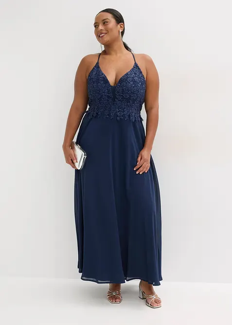 Kl&auml;nning med smala axelband, bonprix