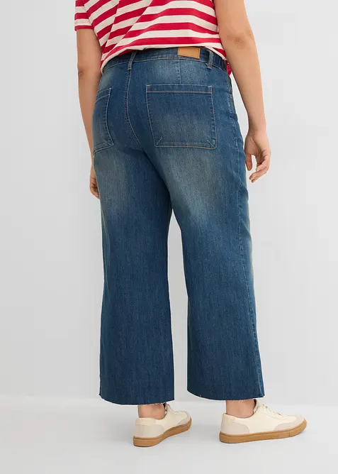 Wide Leg-jeans, High Waist, cropped, bonprix