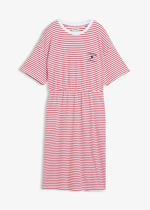 Randig T-shirtkl&auml;nning med broderi, bonprix