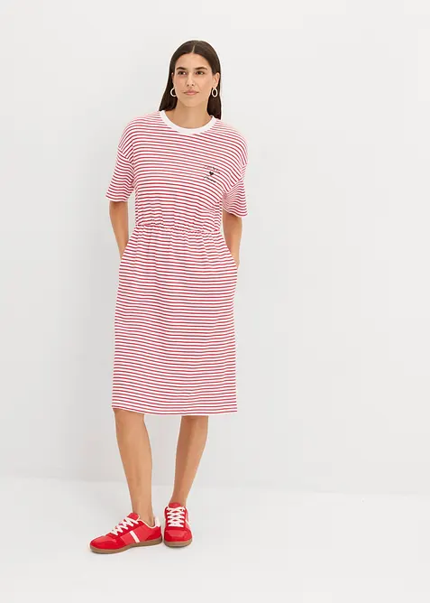 Randig T-shirtkl&auml;nning med broderi, bonprix