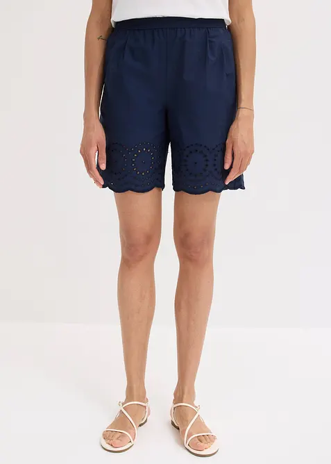 Shorts i bomull med res&aring;rmidja, bonprix