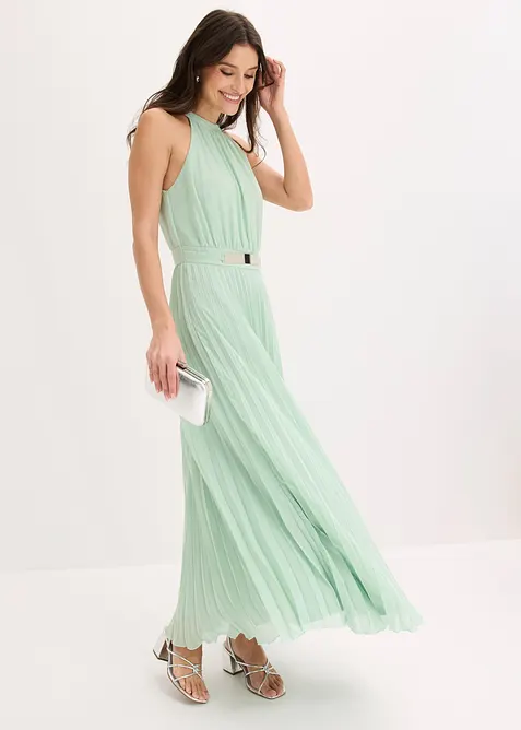 Aftonkl&auml;nning i tunn chiffong med plisseringar, bonprix