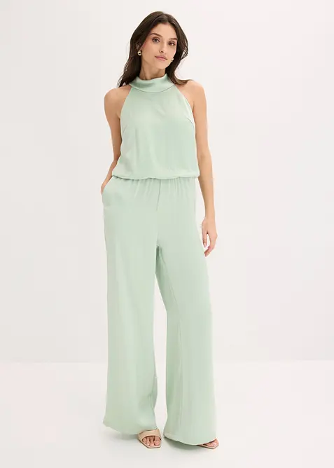 Jumpsuit i satin med struktur, bonprix