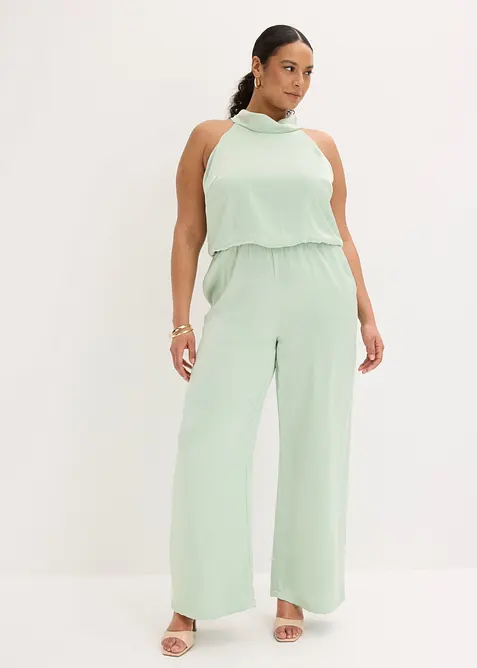 Jumpsuit i satin med struktur, bonprix