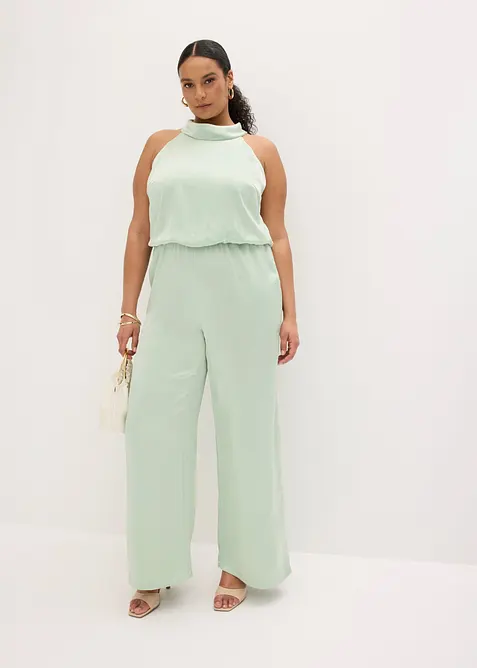 Jumpsuit i satin med struktur, bonprix