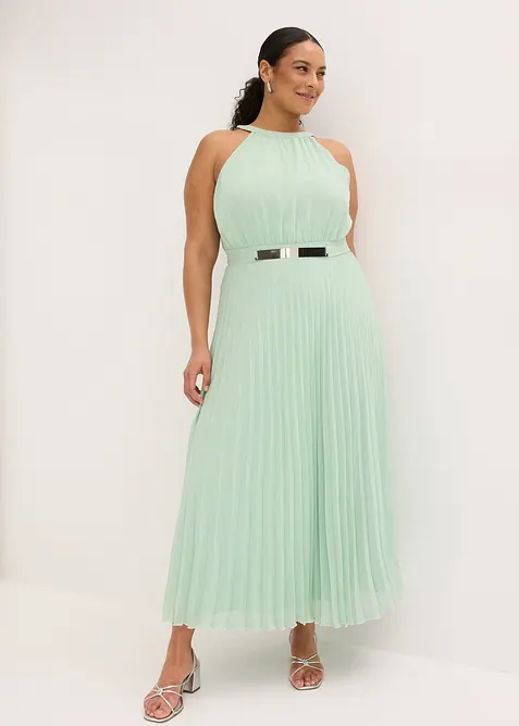 Aftonkl&auml;nning i tunn chiffong med plisseringar, bonprix