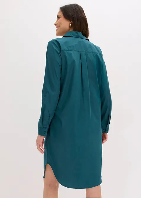 Skjortkl&auml;nning i bomullspoplin, bonprix