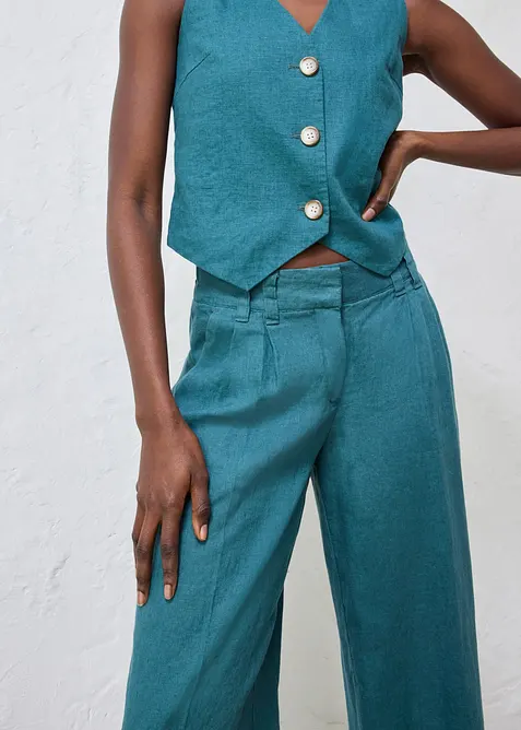 Linnebyxa med gubbveck, bonprix