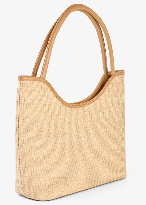 Shoppingv&auml;ska med halmlook, bonprix