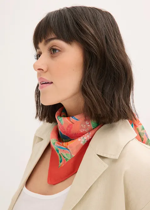 Scarf med tropiskt m&ouml;nster, bonprix