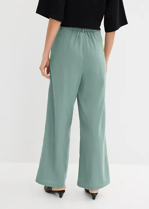 Byxa med dekorativ knapp, av viskosmix, bonprix