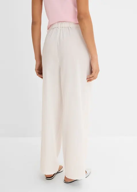 Byxa med dekorativ knapp, av viskosmix, bonprix