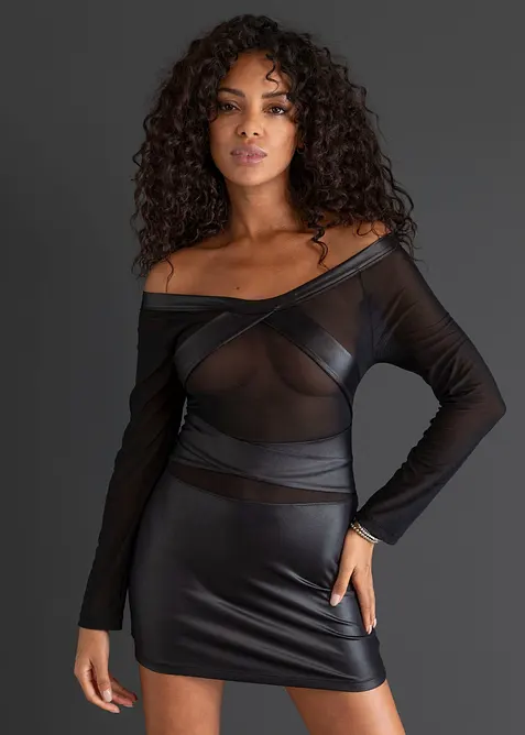 Kl&auml;nning i wetlook, bonprix