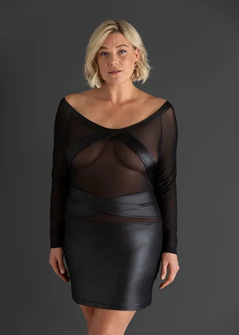 Kl&auml;nning i wetlook, bonprix