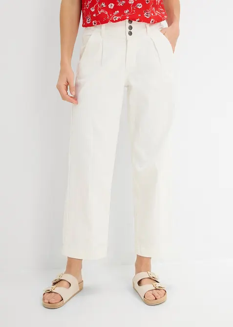 Cropped Wide Leg Jeans High Waist, med bekv&auml;m midja, bonprix
