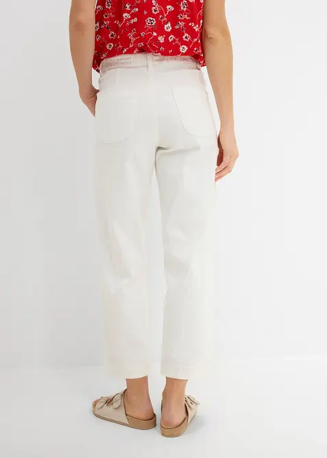 Cropped Wide Leg Jeans High Waist, med bekv&auml;m midja, bonprix