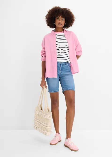 Jeansshorts med Mid Waist, bonprix