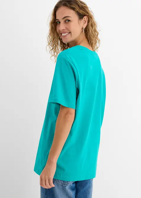 Vid l&aring;ng topp med V-ringning (5-pack), kort&auml;rmad, bonprix