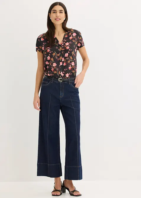 Kort&auml;rmad blus av ren viskos, bonprix