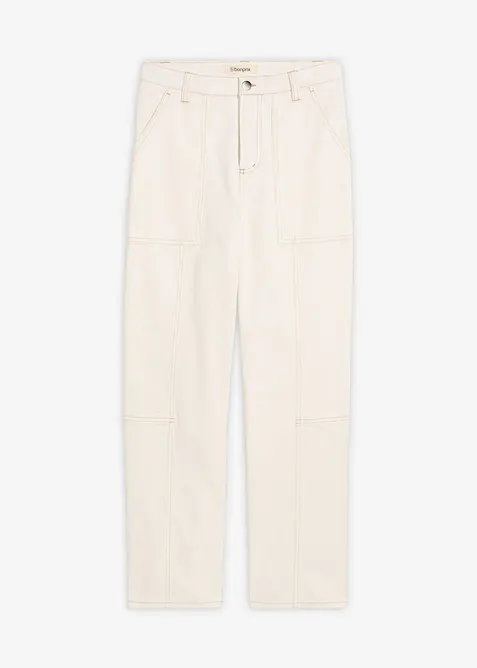 Twillbyxa i kortare modell av bomull med stretch, bonprix