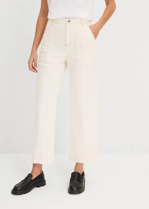 Twillbyxa i kortare modell av bomull med stretch, bonprix