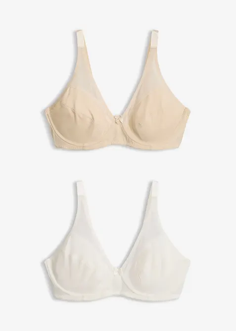 BH med bygel och mesh (2-pack), bonprix