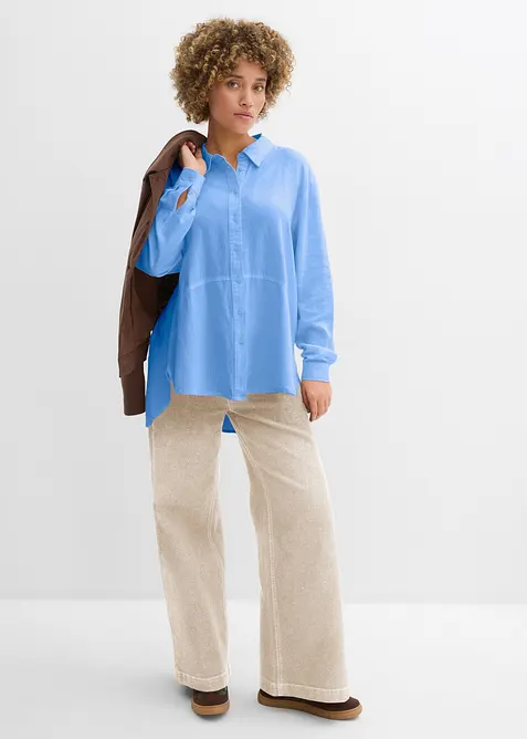 Oversizeblus av linnemix, bonprix