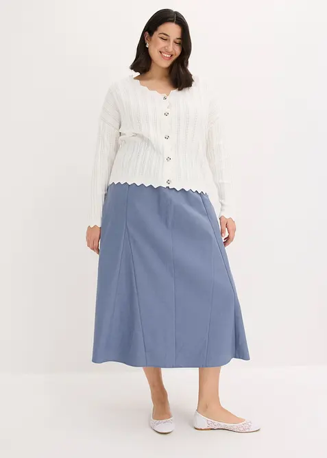 Kort h&aring;lm&ouml;nstrad cardigan, bonprix