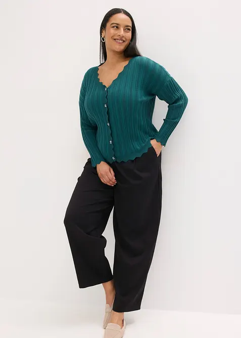 Kort h&aring;lm&ouml;nstrad cardigan, bonprix