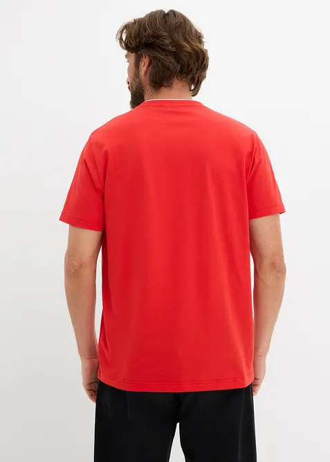 T-shirt i ekologisk bomull med kort knappsl&aring;, bonprix