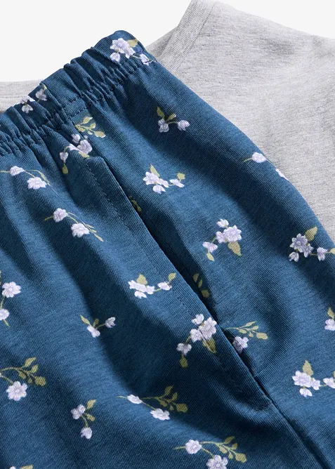 Pyjamas med figurn&auml;ra &ouml;verdel, kort&auml;rmad, bonprix
