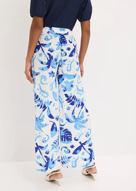 Vid byxa i viskos med struktur, bonprix