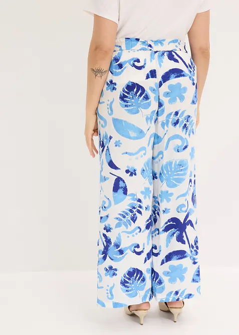 Vid byxa i viskos med struktur, bonprix