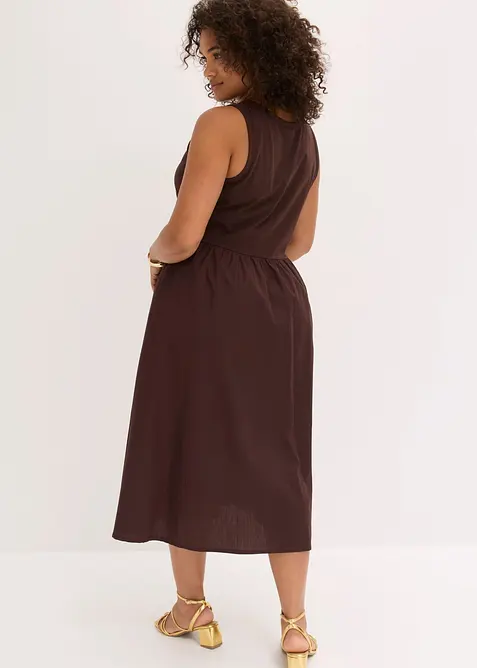 Jerseykl&auml;nning i materialmix, bonprix