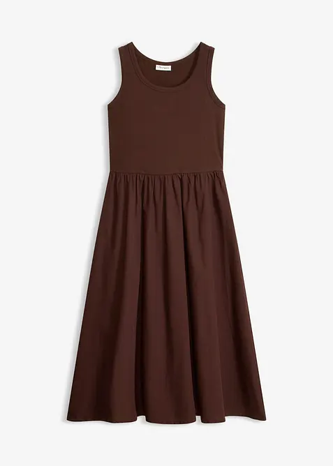 Jerseykl&auml;nning i materialmix, bonprix