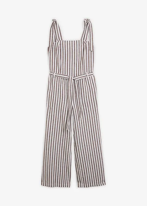 Jumpsuit i mix av bomull och lin, bonprix