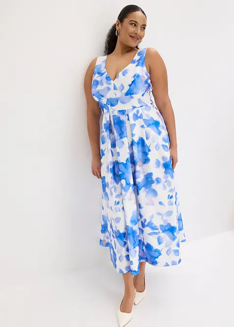 Kl&auml;nning av glansig satin, bonprix