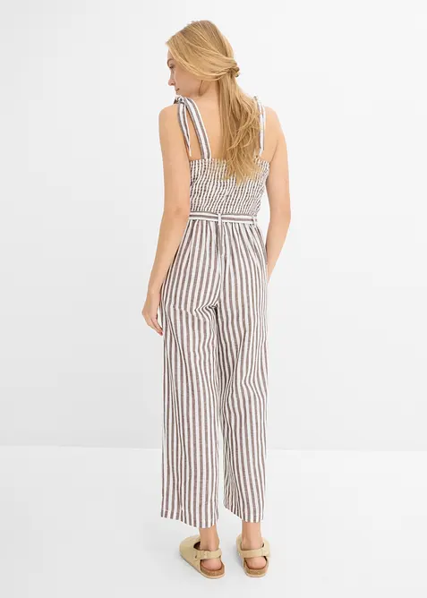 Jumpsuit i mix av bomull och lin, bonprix