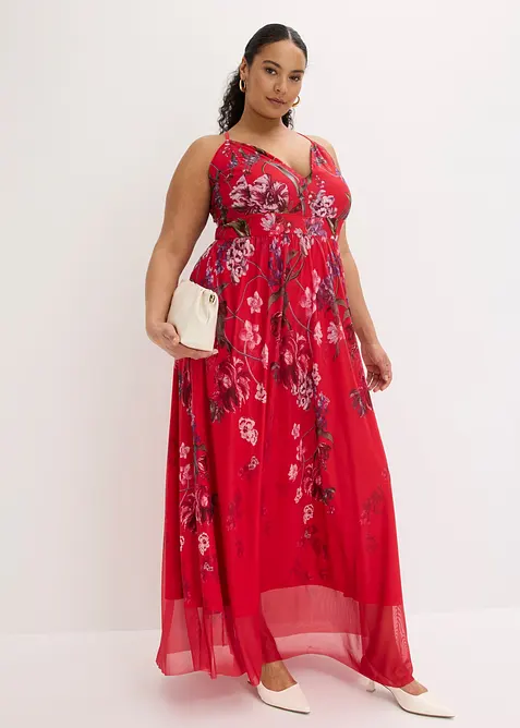 Maxikl&auml;nning i uts&ouml;kt tyll, med smala axelband, bonprix