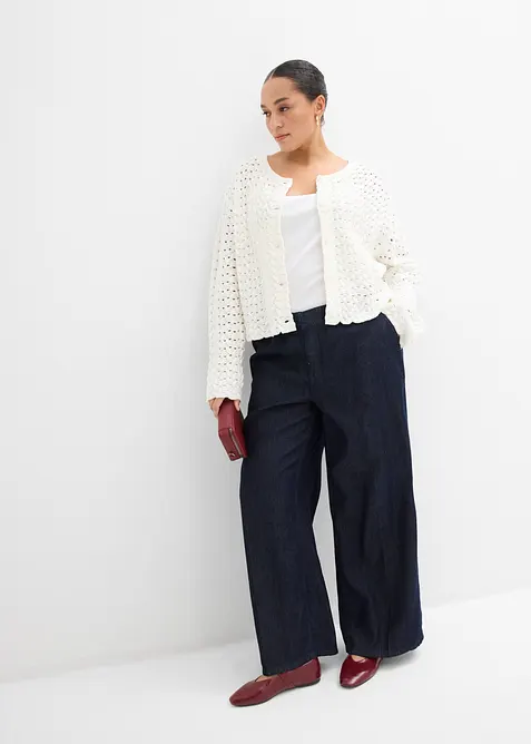 H&aring;lm&ouml;nstrad cardigan, bonprix