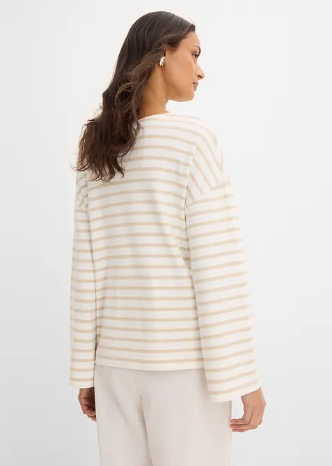 L&aring;ng&auml;rmad topp i ekologisk bomull, bonprix