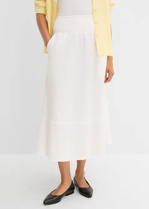 Mellanl&aring;ng kjol i ren bomull, bonprix