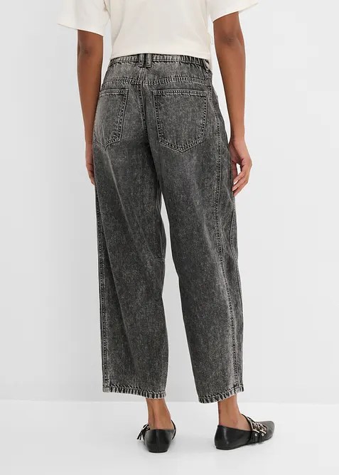 Jeans med medelh&ouml;g midja och kortare ben, Super Soft, bonprix