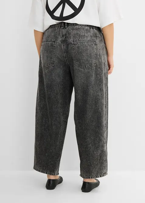 Jeans med medelh&ouml;g midja och kortare ben, Super Soft, bonprix