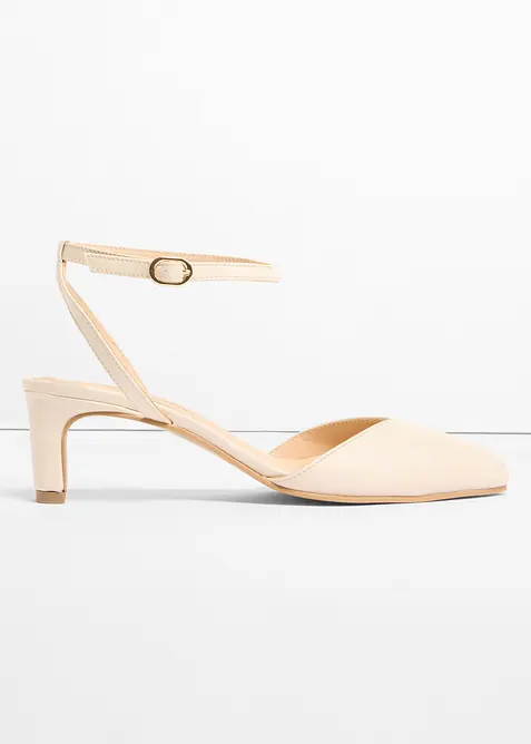 Pumps med remmar och l&aring;g klack, bonprix